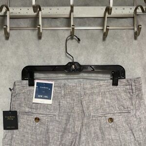 NWT Club Room Pants Men 32x32 Gray Luxury Linen Academia Coastal Casual Beachy‎